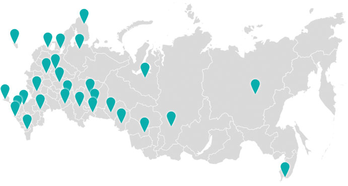 Карта доставки макетов во все города России