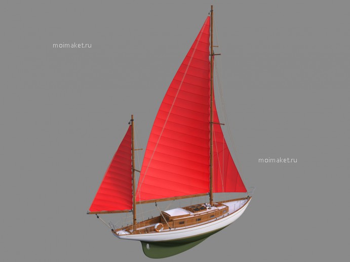 3д модель будущего макета яхты